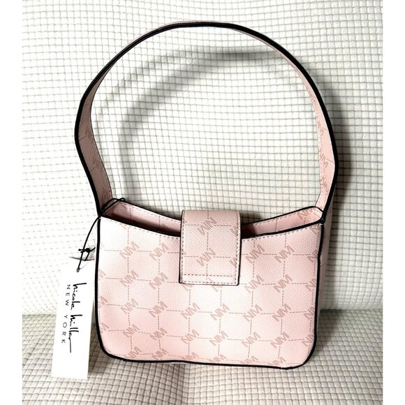 Nicole Miller Hand Bag, Rose Blush, Fold Over Strap w/Closure - Picture 4 of 6